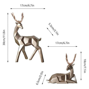 Decoração de Mesa Estátua Cervo 2 Peças em Resina