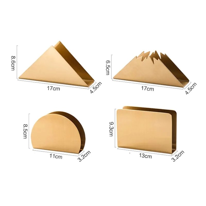 Porta Guardanapo Dourado – Aço Inox