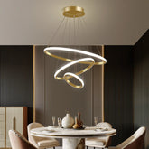 Lustre Pendente de Luxo Minimalista Allure LEDZ - 3 ou 4 Anéis Grandes - 20cm/40cm/60cm/80cm
