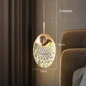 Lustre Pendente de Luxo Led - Pérola Dourada