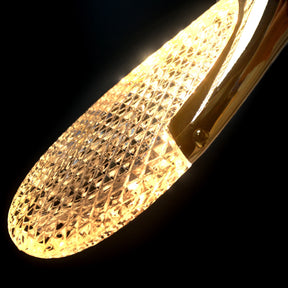 Lustre Pendente de Luxo Led - Pérola Dourada