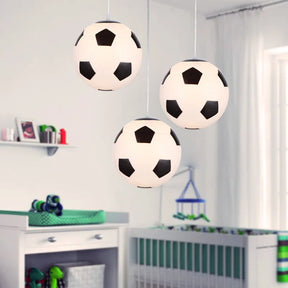 Lustre Pendente Moderno Para Quarto Infantil Bola de Futebol/Basquete Led- 20cmx20cm