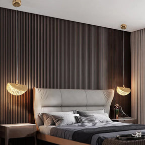 Lustre Pendente de Luxo Led - Pérola Dourada