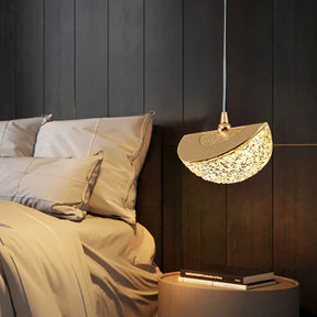 Lustre Pendente de Luxo Led - Pérola Dourada