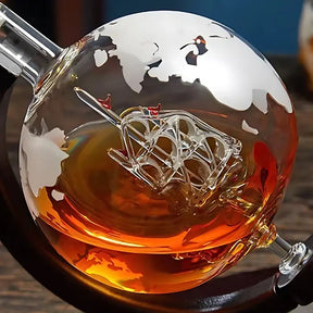 Decanter Whisky Cristal Globo Conjunto com Copos-Larmary