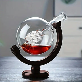 Decanter Whisky Cristal Globo Conjunto com Copos-Larmary