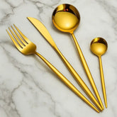 Jogo de Talher Dourado Moderno - 24 peças