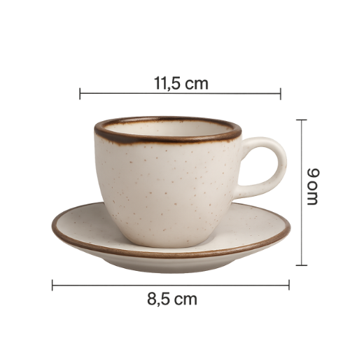 Conjunto de Xicaras de Chá e Café Europeu Porcelana Luxo 6 peças 200ml