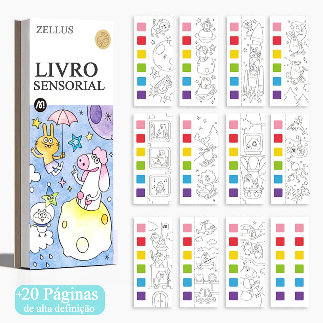 Livro de Pintura - Sensorial para Aprendizado Cognitivo (crianças acima de 1 ano)